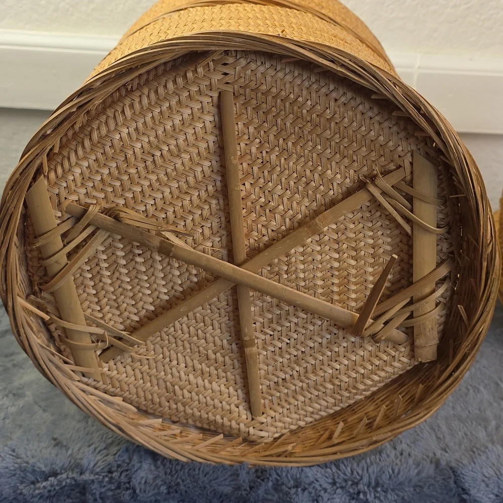 Vintage Basket Set Woven Hand Made